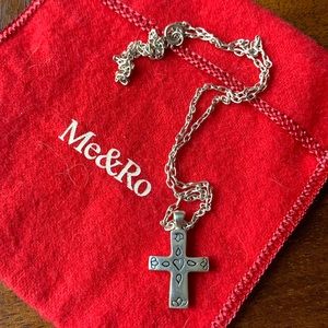 Me & Ro “Heart&Lotus” Cross with Courage Pendant added